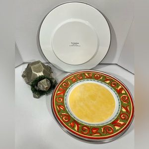 VINTAGE 80’s FORMATION RETRO METAL ENAMELWARE 11” DINNER PLATES-SET of 8 TOTAL